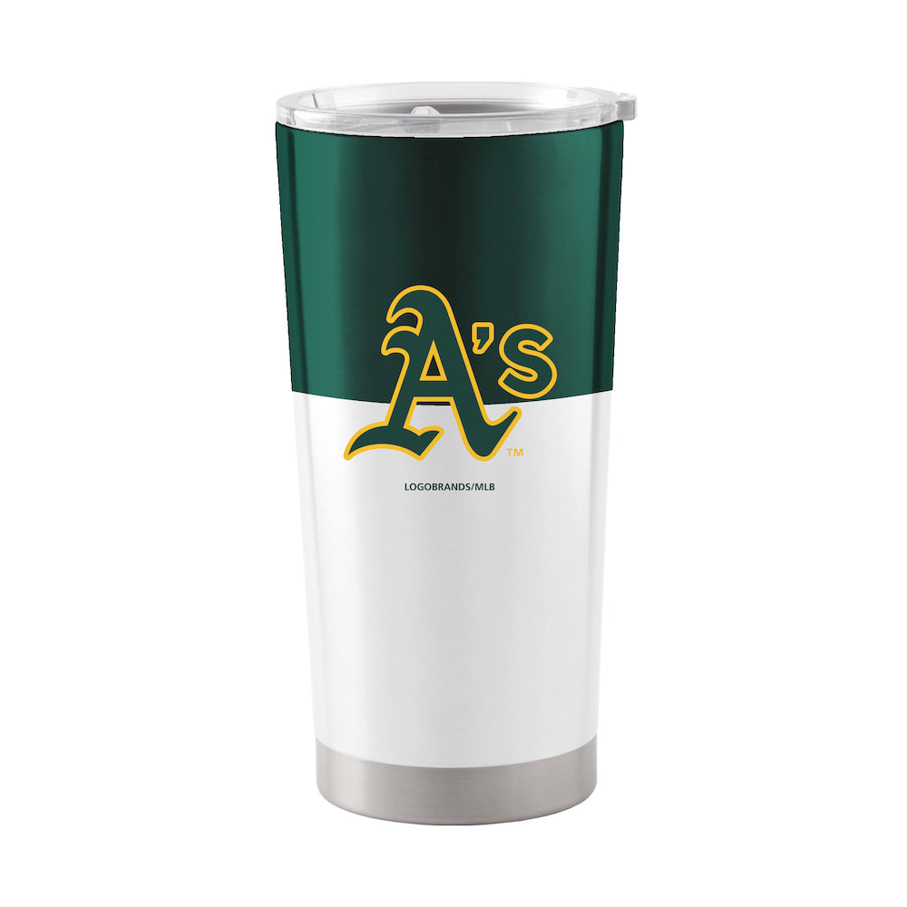 Oakland A's 20 oz color block travel tumbler