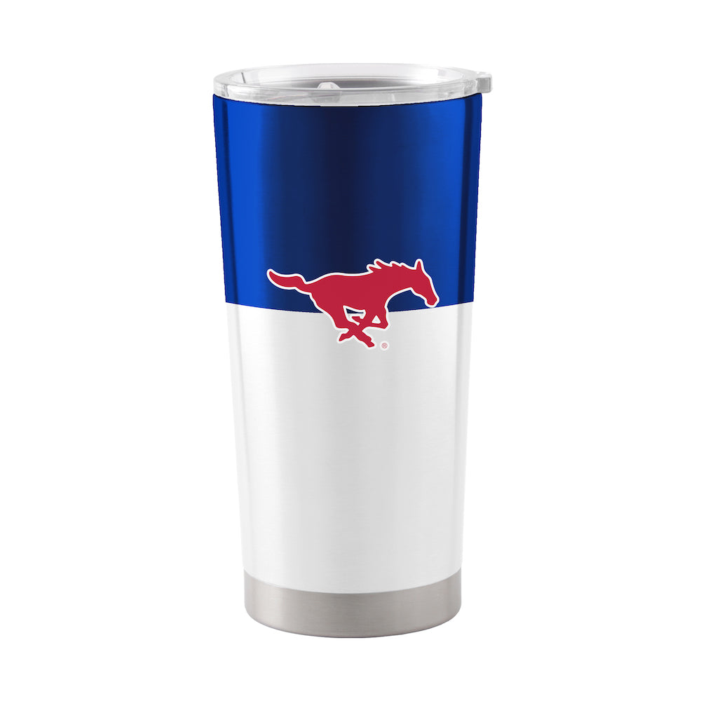 SMU Mustangs 20 oz color block travel tumbler