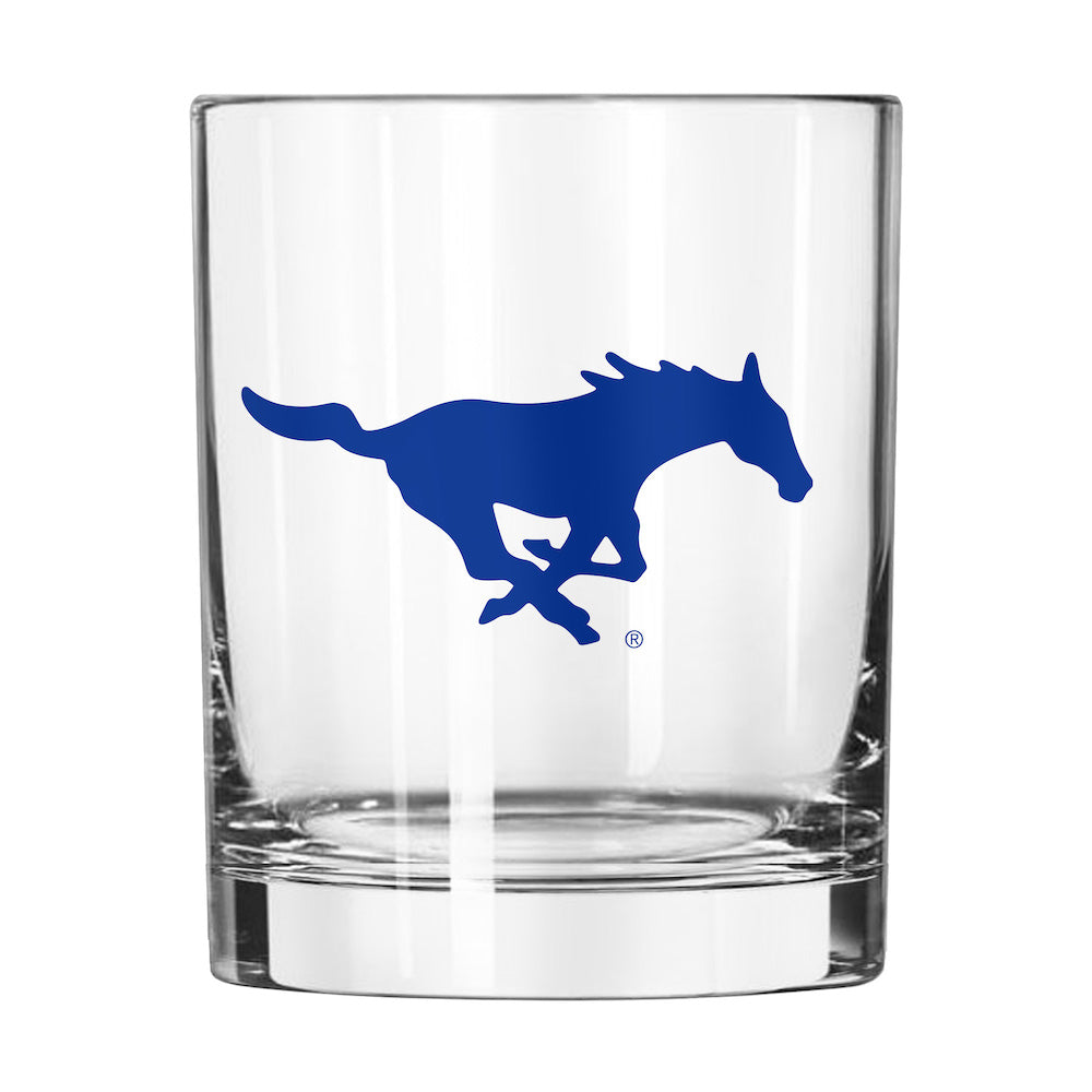 SMU Mustangs Rocks Glass