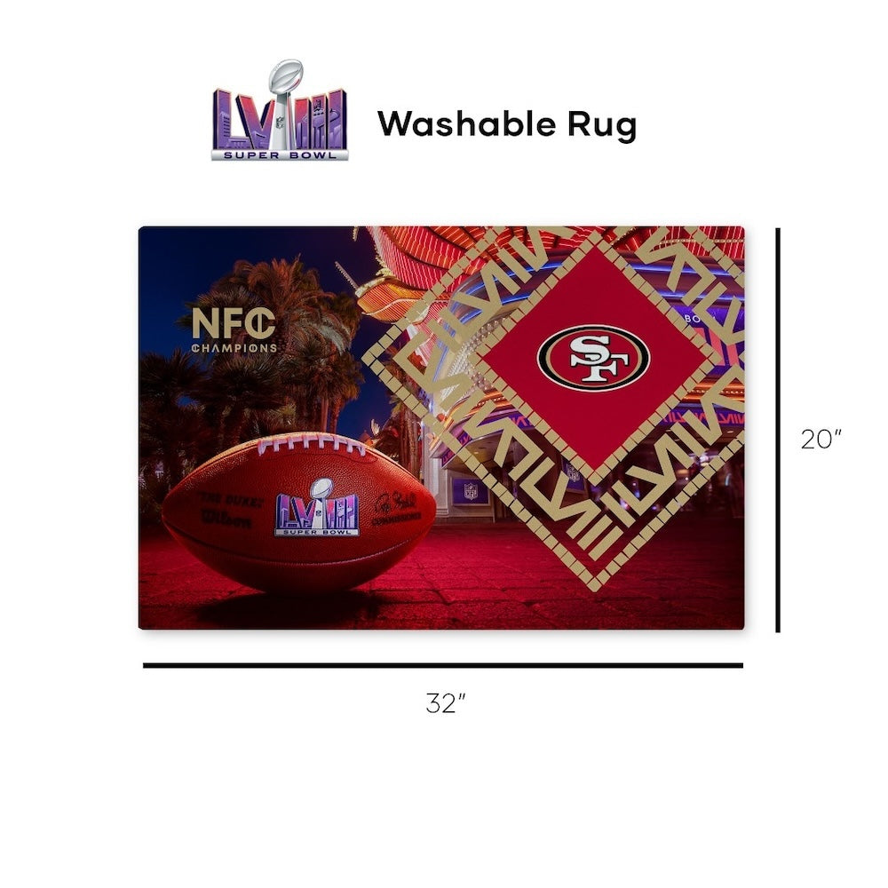San Francisco 49ers Super Bowl 58 Participant 20 x 32 rug dimensions