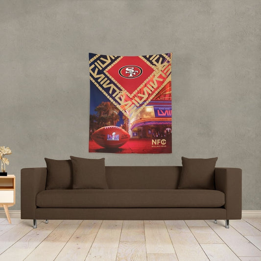 San Francisco 49ers 34 x 40 Super Bowl Wall Hanging lifestyle