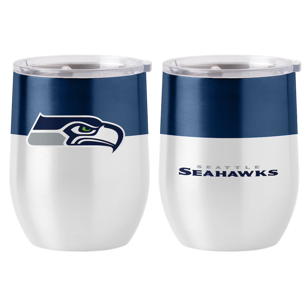 Seattle Seahawks color block curved drink tumbler