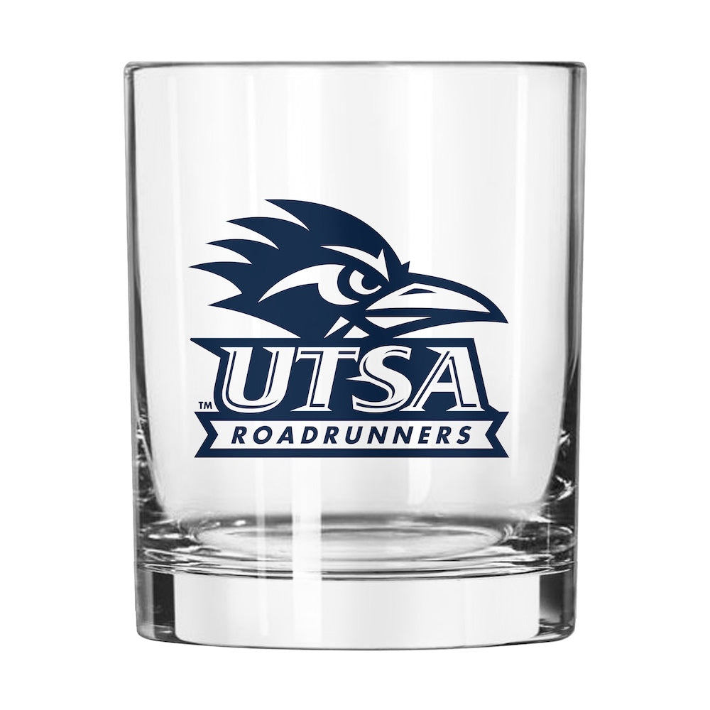 Texas San Antonio Road Runners Rocks Glass