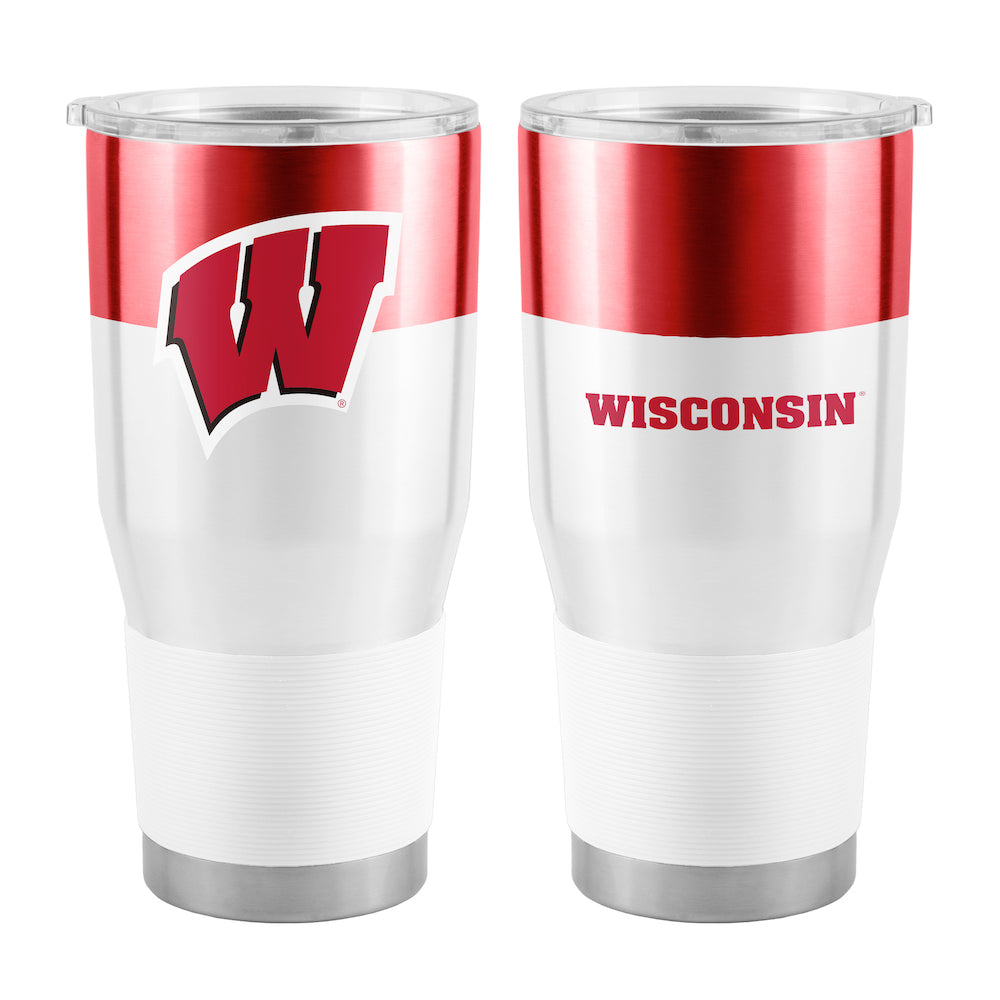 Wisconsin Badgers 30 oz color block travel tumbler