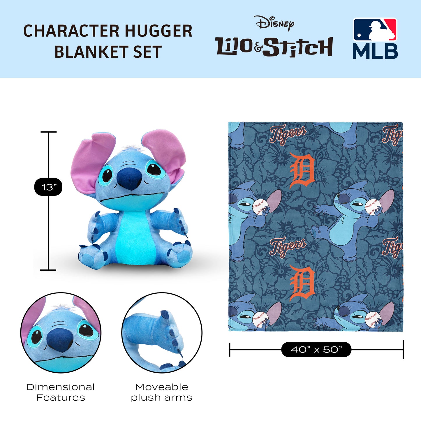 Detroit Tigers Lilo and Stitch Hugger Dimensions