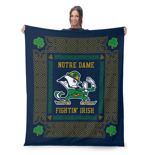 Notre Dame Fighting Irish heritage silk touch throw blanket lifestyle