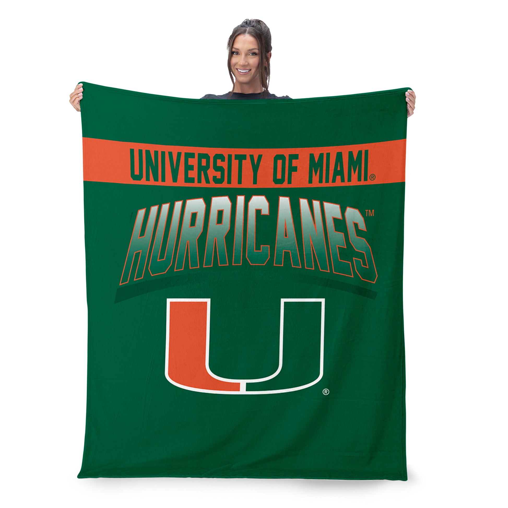 Miami Hurricanes large throw blanket