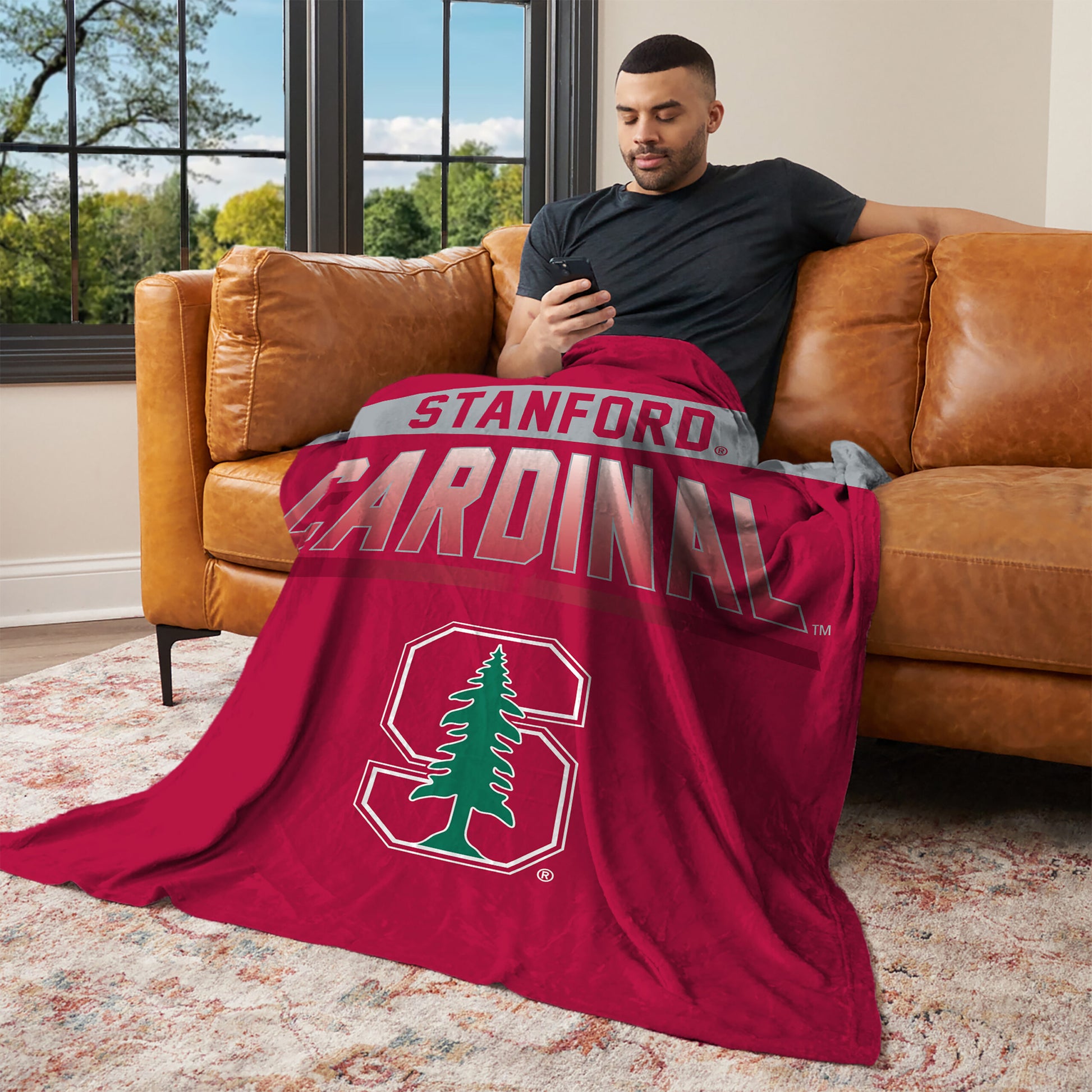 Stanford Cardinal bevel lounging throw blanket