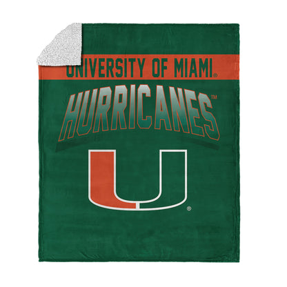 Miami Hurricanes BEVEL 50 X 60 SHERPA Throw Blanket