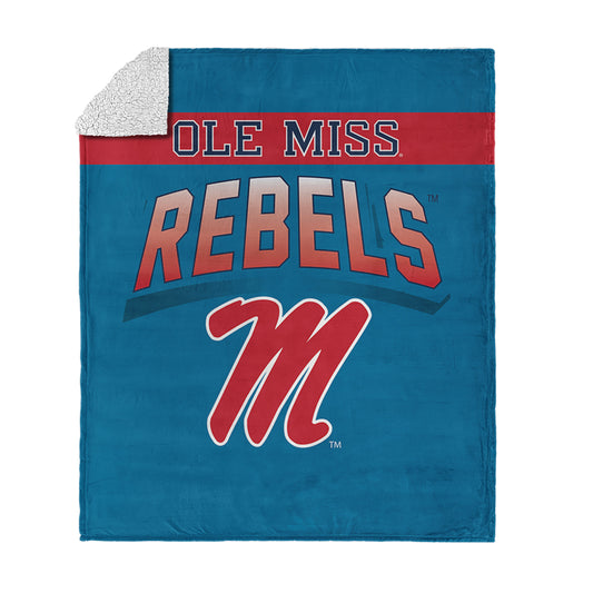 Mississippi Rebels BEVEL 50 X 60 SHERPA Throw Blanket