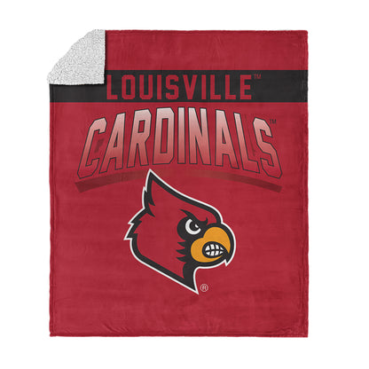 Louisville Cardinals BEVEL 50 X 60 SHERPA Throw Blanket