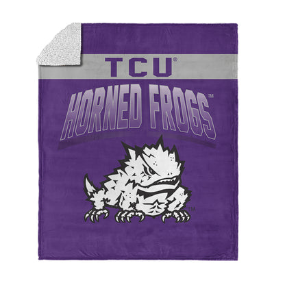 TCU Horned Frogs BEVEL 50 X 60 SHERPA Throw Blanket