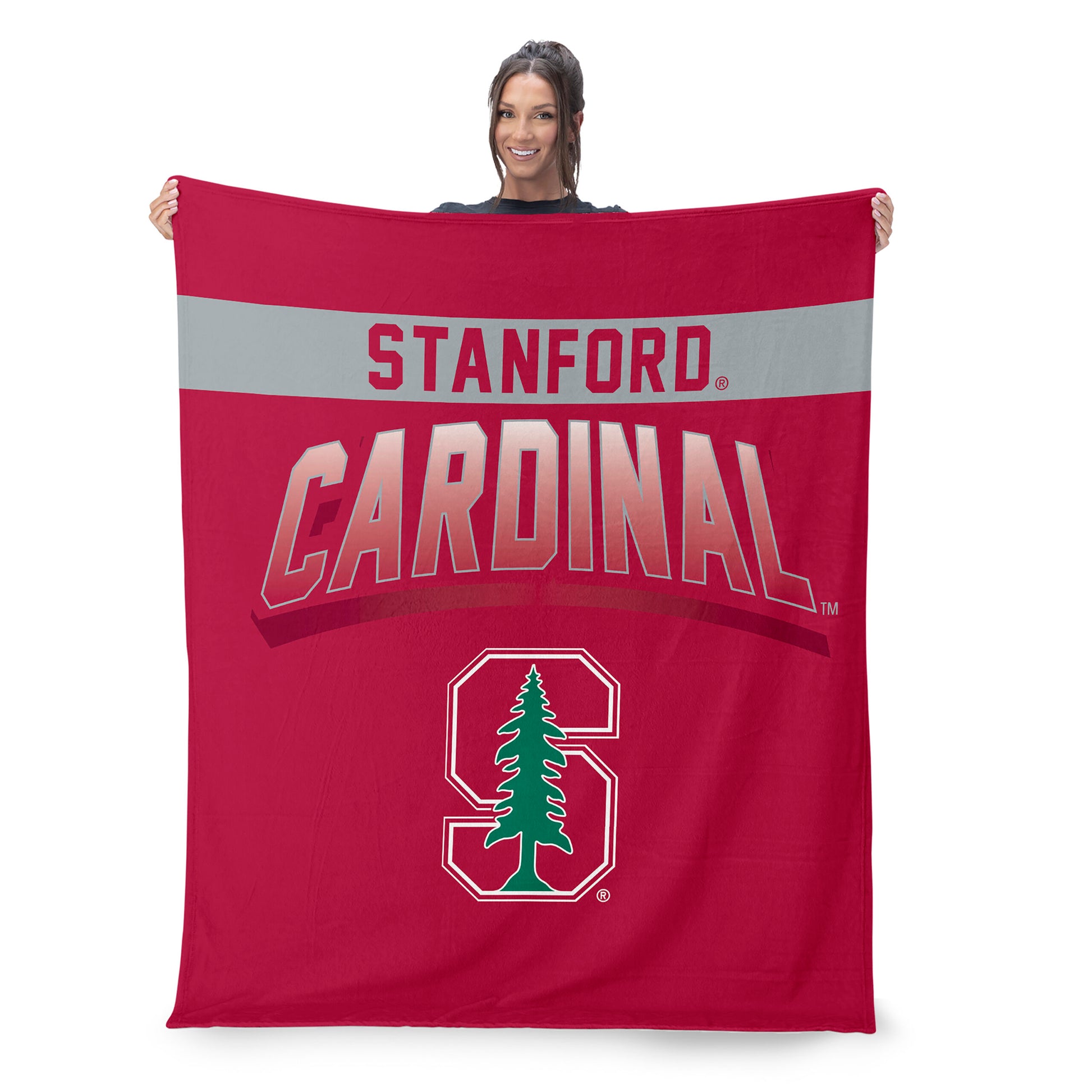 Stanford Cardinal BEVEL 50 X 60 SHERPA Throw Blanket Lifestyle