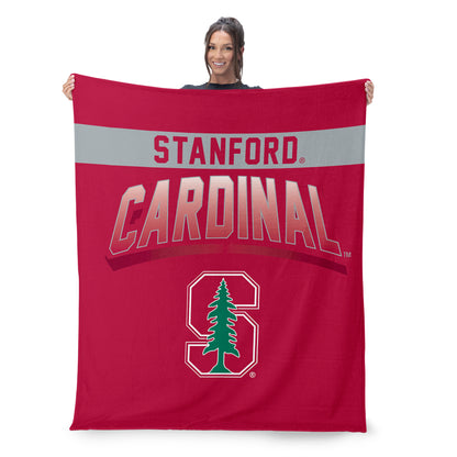 Stanford Cardinal BEVEL 50 X 60 SHERPA Throw Blanket Lifestyle