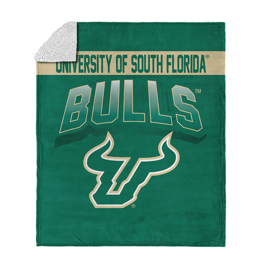 South Florida Bulls BEVEL 50 X 60 SHERPA Throw Blanket