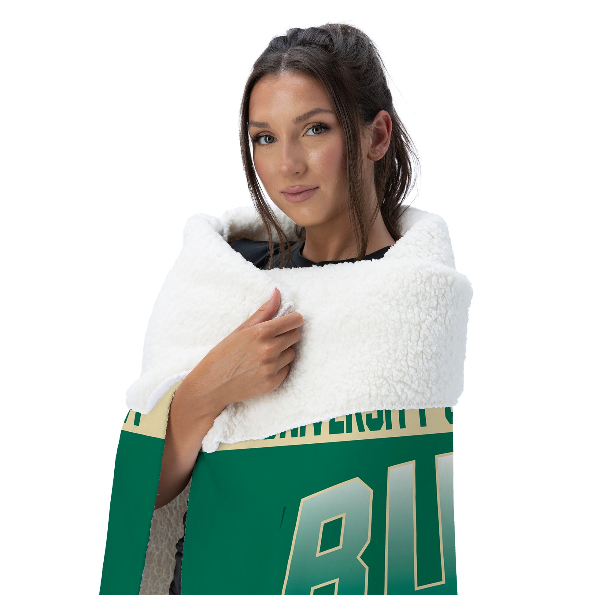 South Florida Bulls BEVEL 50 X 60 SHERPA Snuggler Throw Blanket 