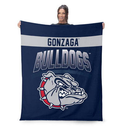 Gonzaga Bulldogs BEVEL 50 X 60 SHERPA Throw Blanket Lifestyle