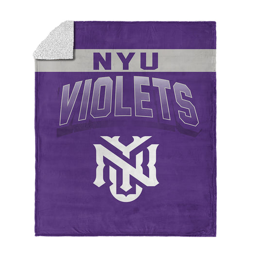 NYU Violets BEVEL 50 X 60 SHERPA Throw Blanket