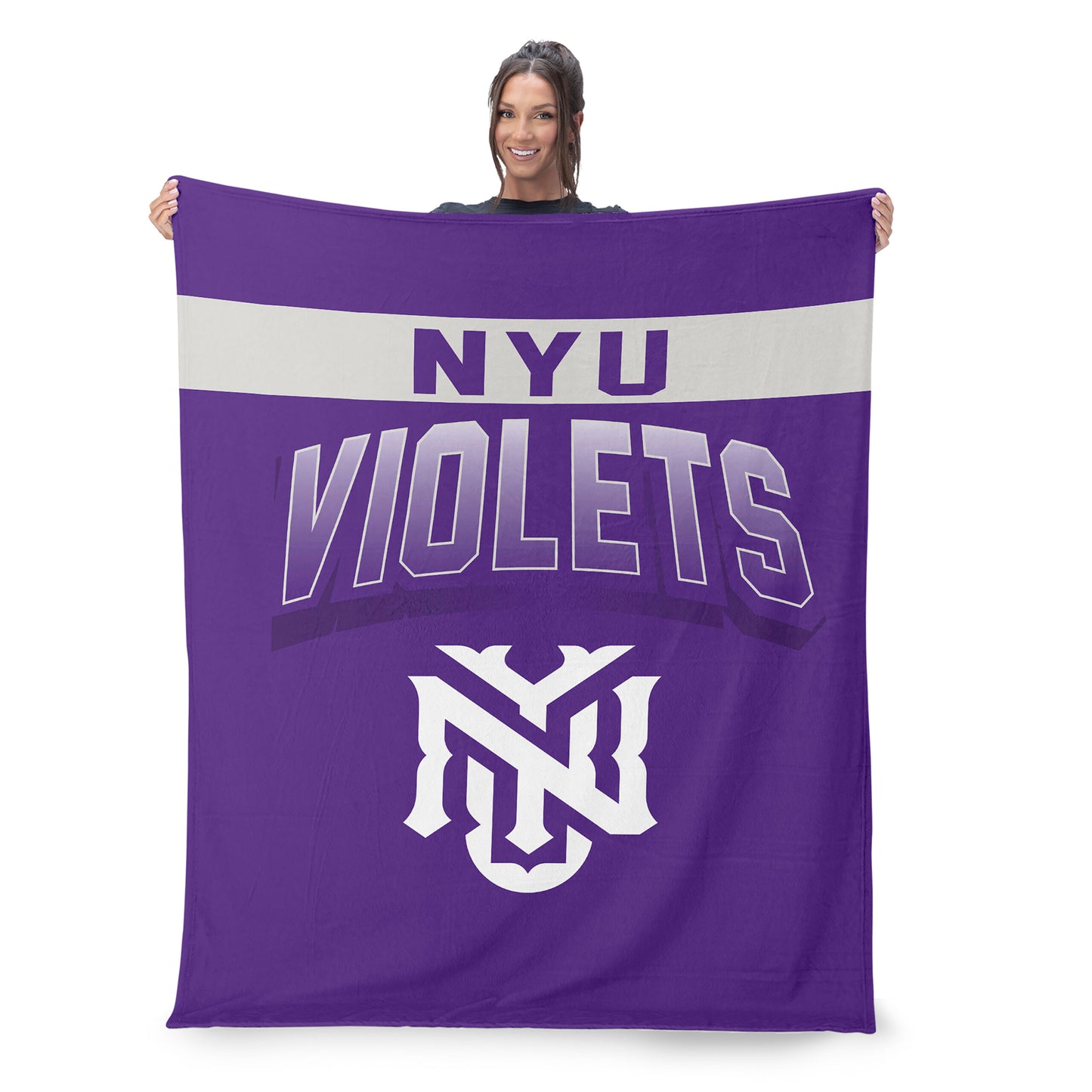 NYU Violets BEVEL 50 X 60 SHERPA Throw Blanket Lifestyle