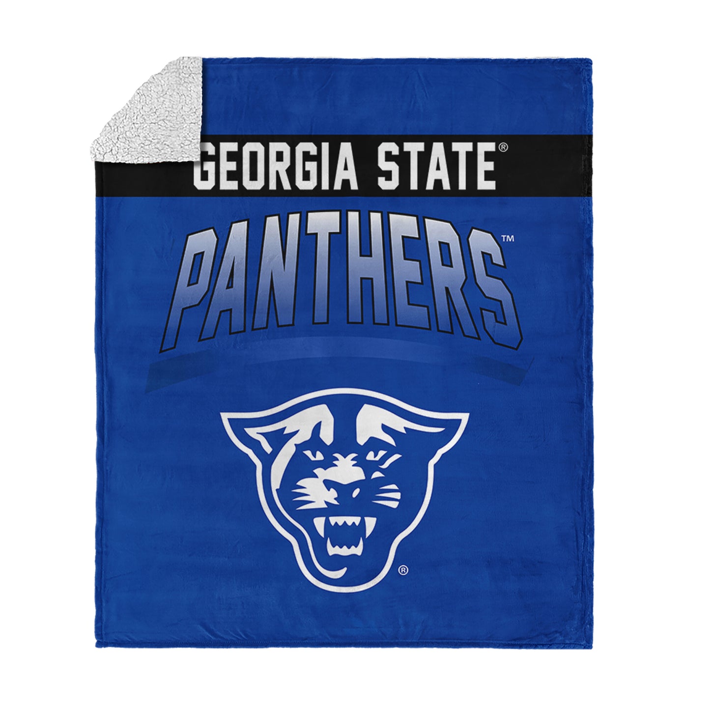Georgia State Panthers BEVEL 50 X 60 SHERPA Throw Blanket