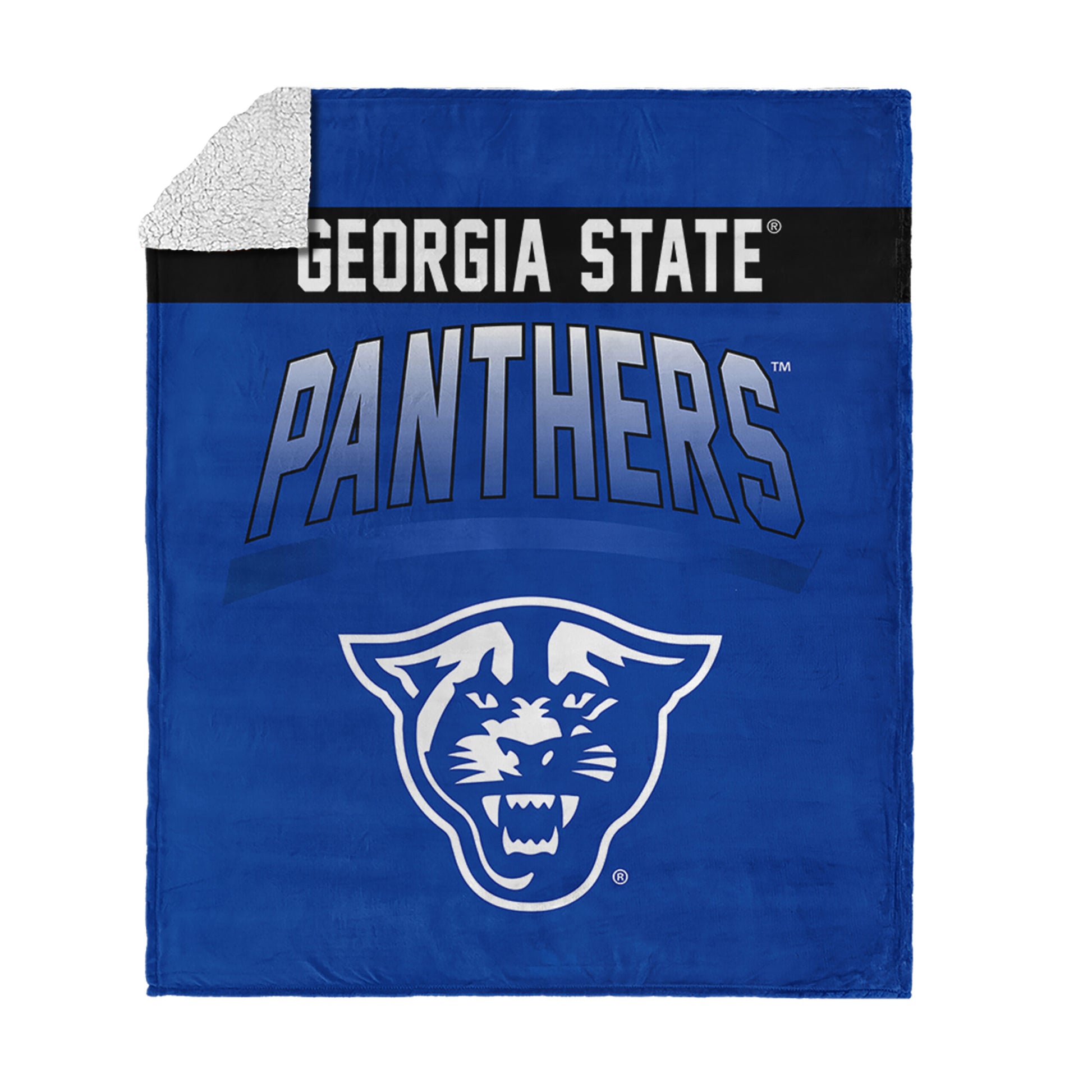 Georgia State Panthers BEVEL 50 X 60 SHERPA Throw Blanket