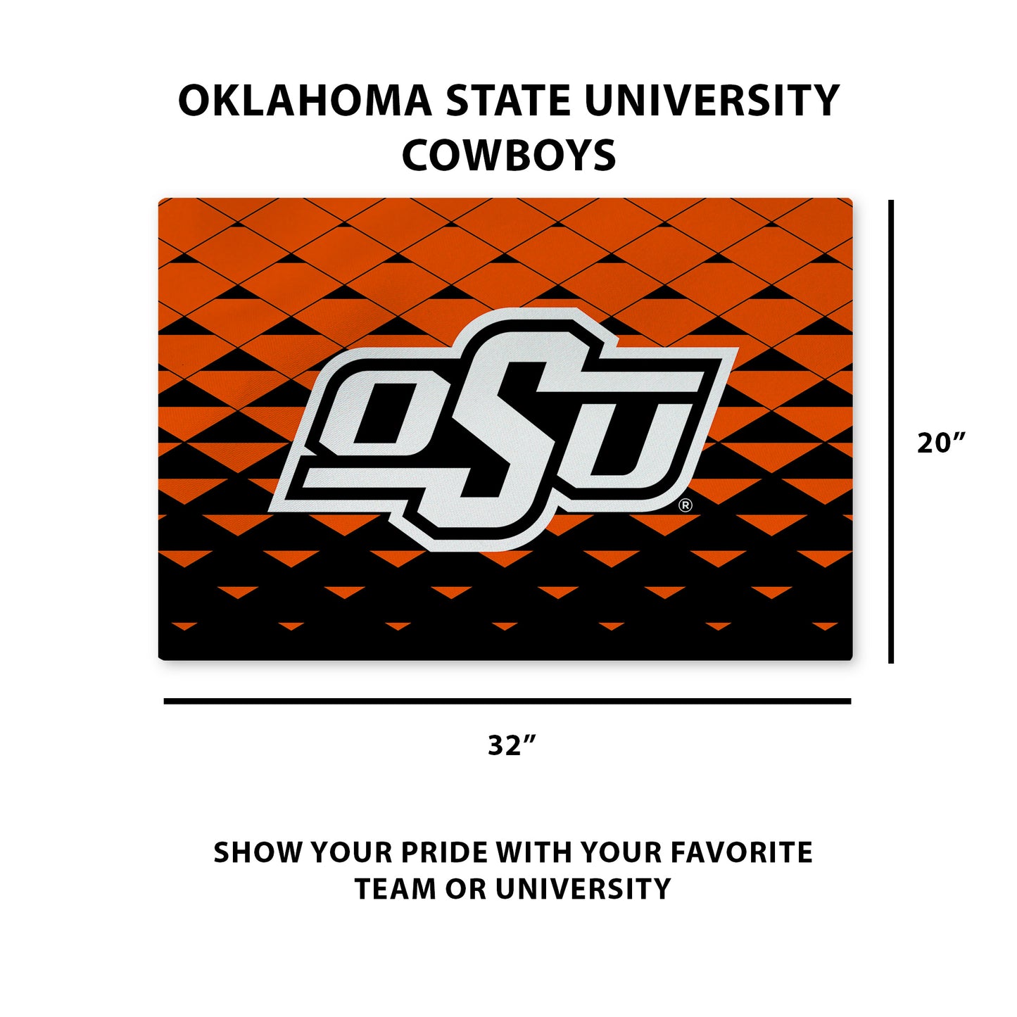 Oklahoma State Cowboys Washable Rug Dimensions