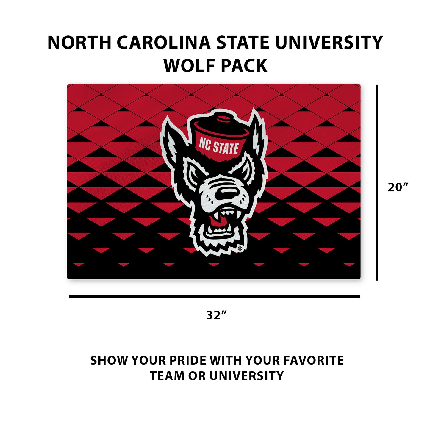 NC State Wolfpack Washable Rug Dimensions
