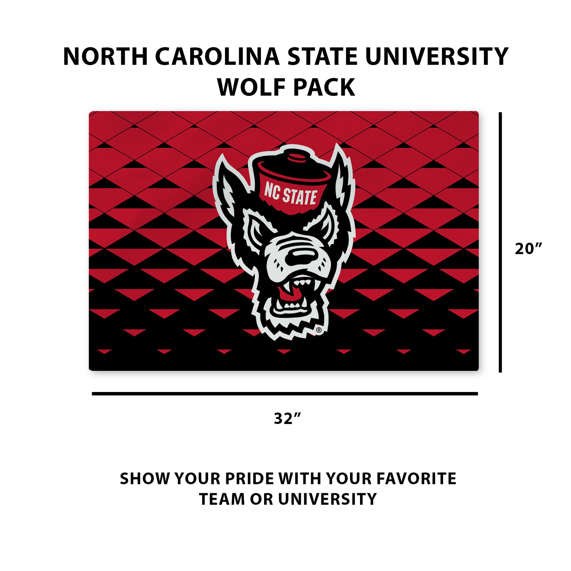 NC State Wolfpack Washable Rug Dimensions