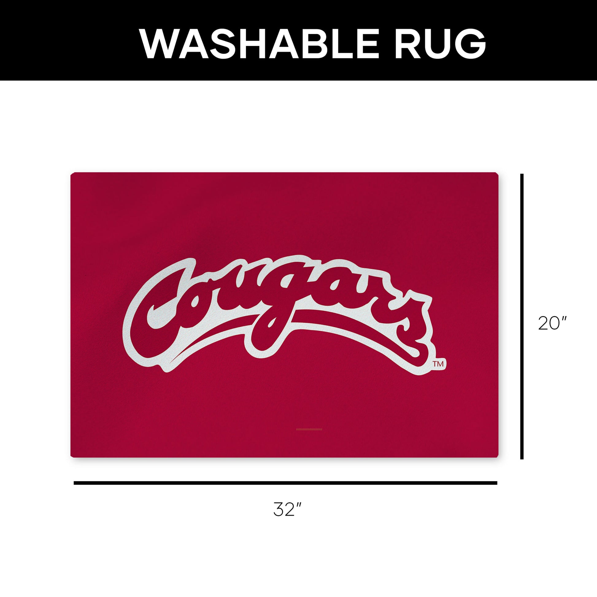 Washington State Cougars Washable Rug Dimensions