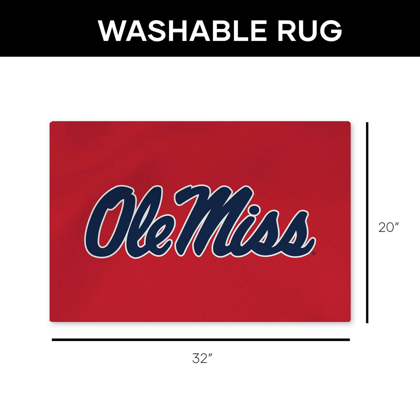 Mississippi Rebels Washable Rug Dimensions