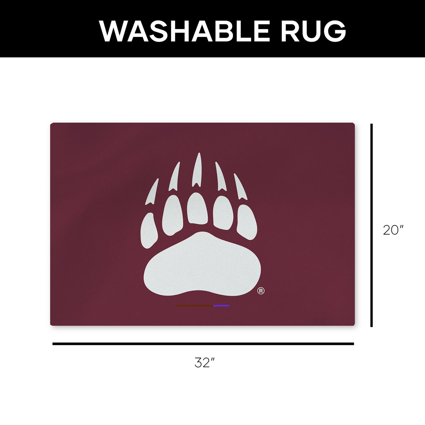 Montana Grizzlies Washable Rug Dimensions
