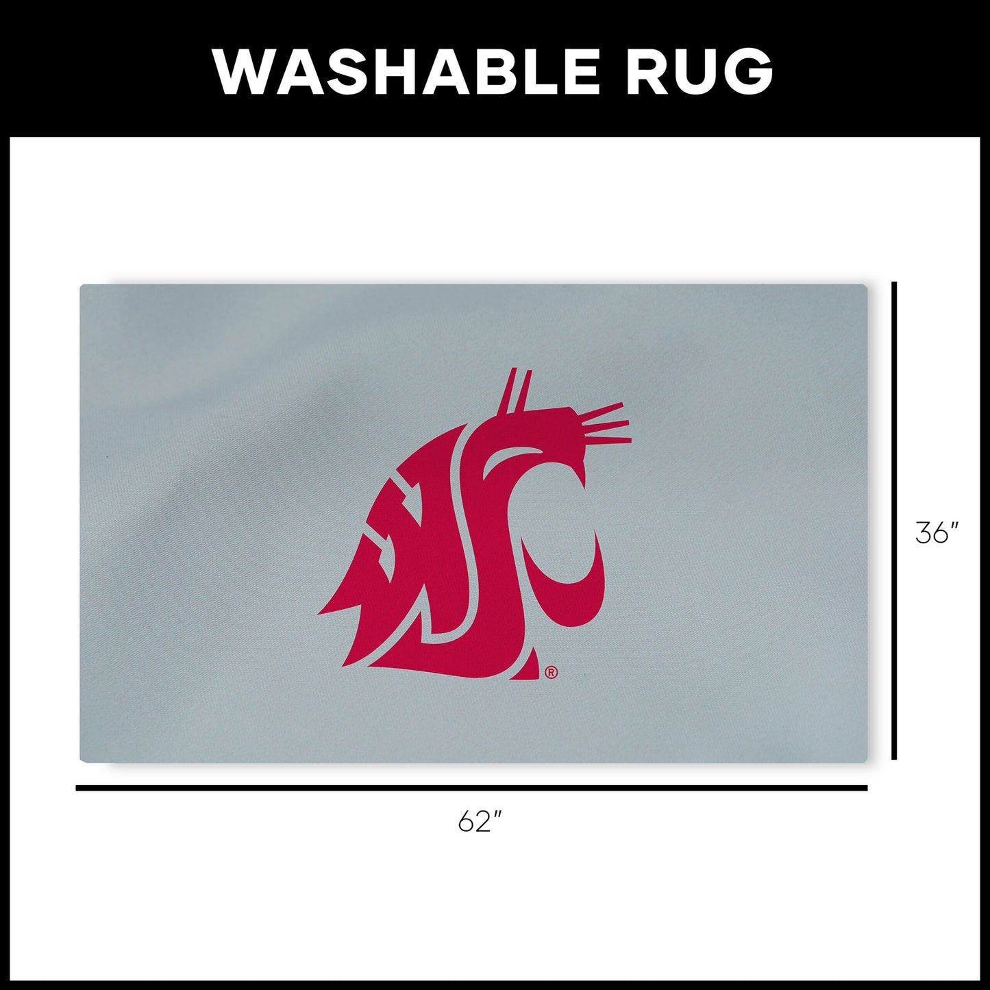 Washington State Cougars Large Washable Rug Dimensions