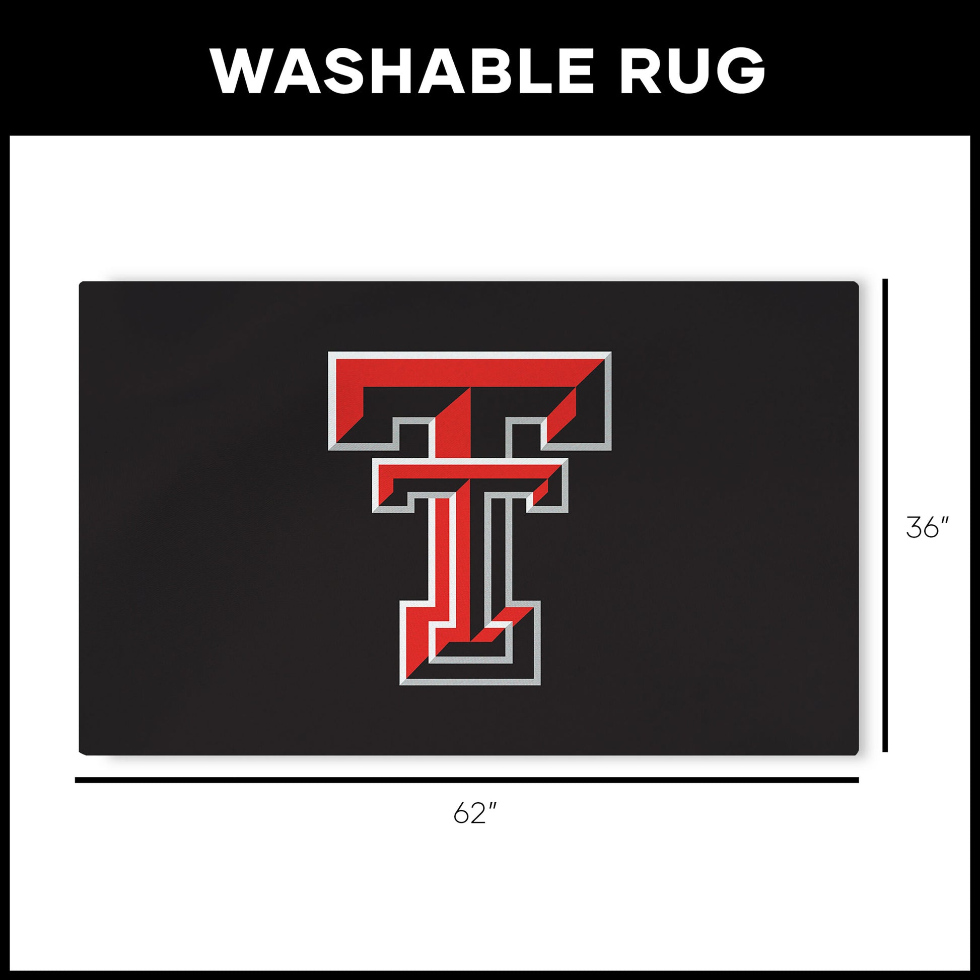 Texas Tech Red Raiders Large Washable Rug Dimensions