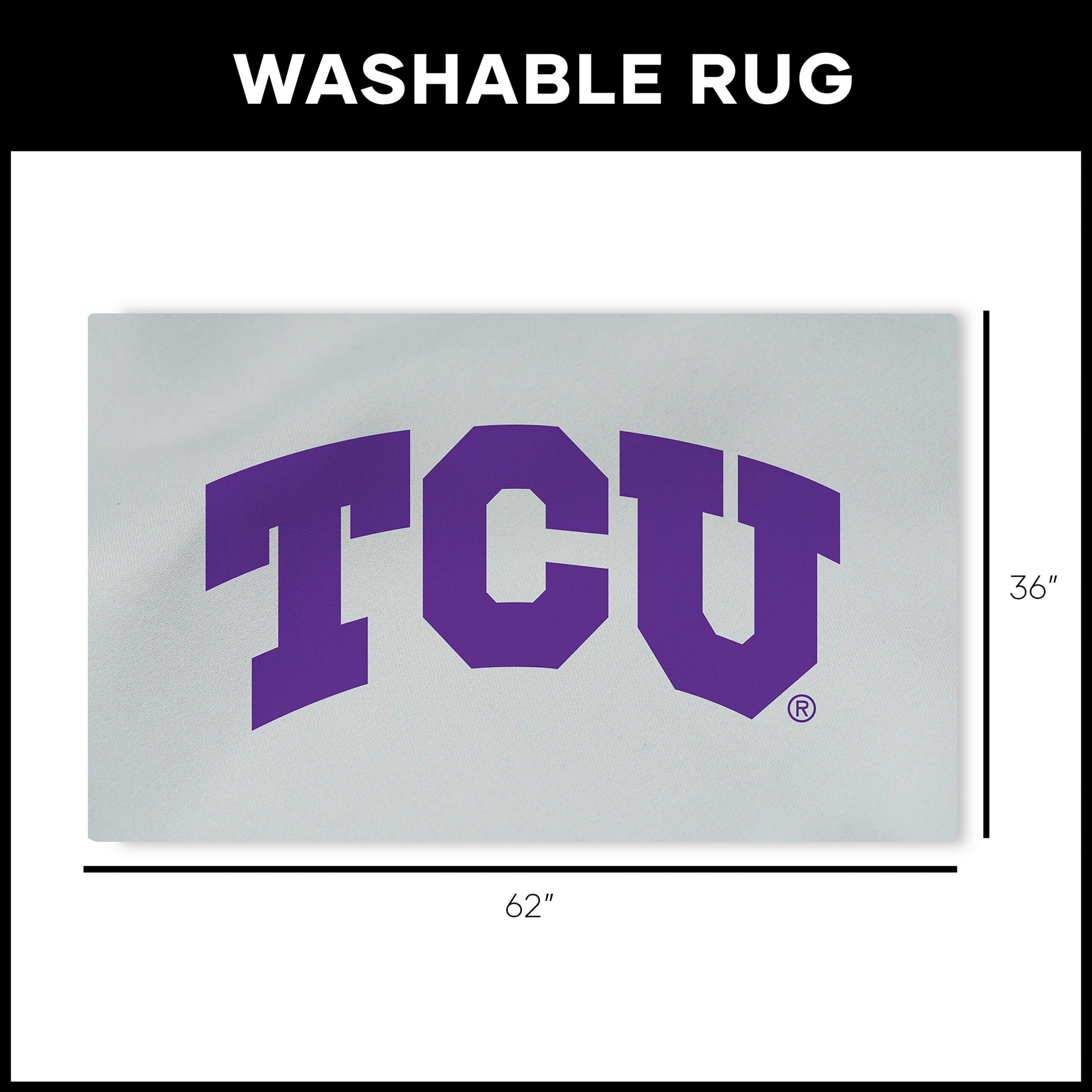 TCU Horned Frogs Large Washable Rug Dimensions
