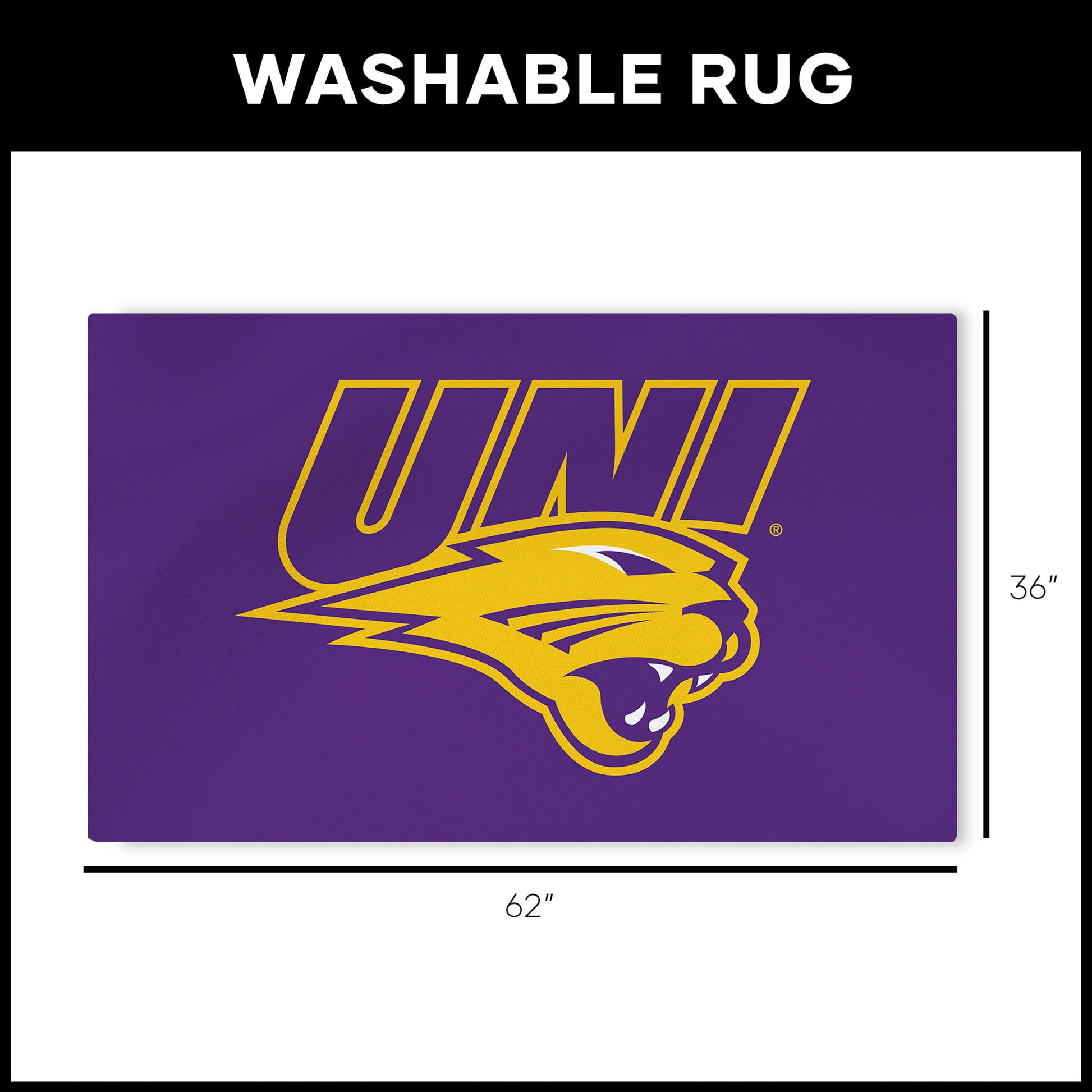 Northern Iowa Panthers Large Washable Rug Dimensions