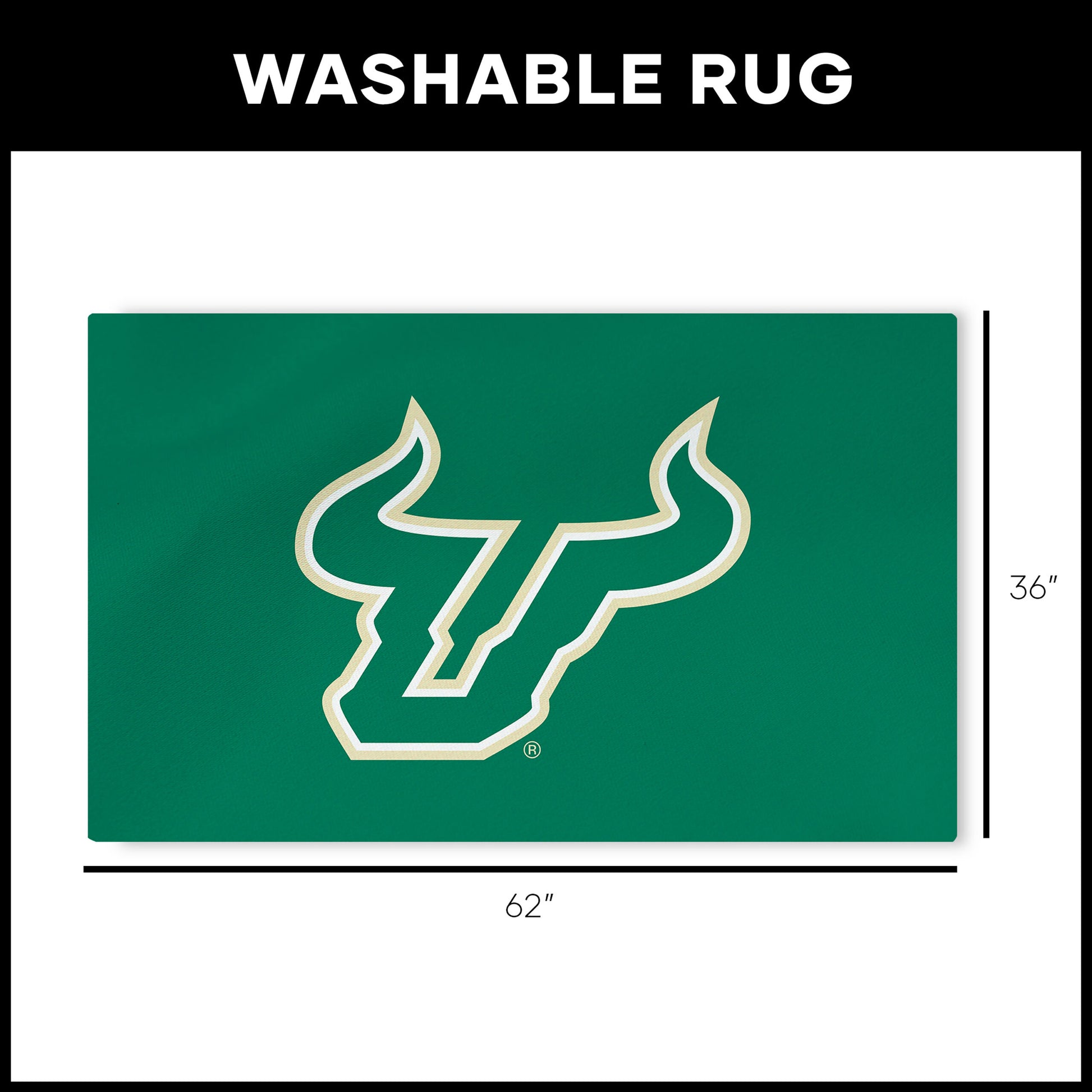 South Florida Bulls Large Washable Rug Dimensions