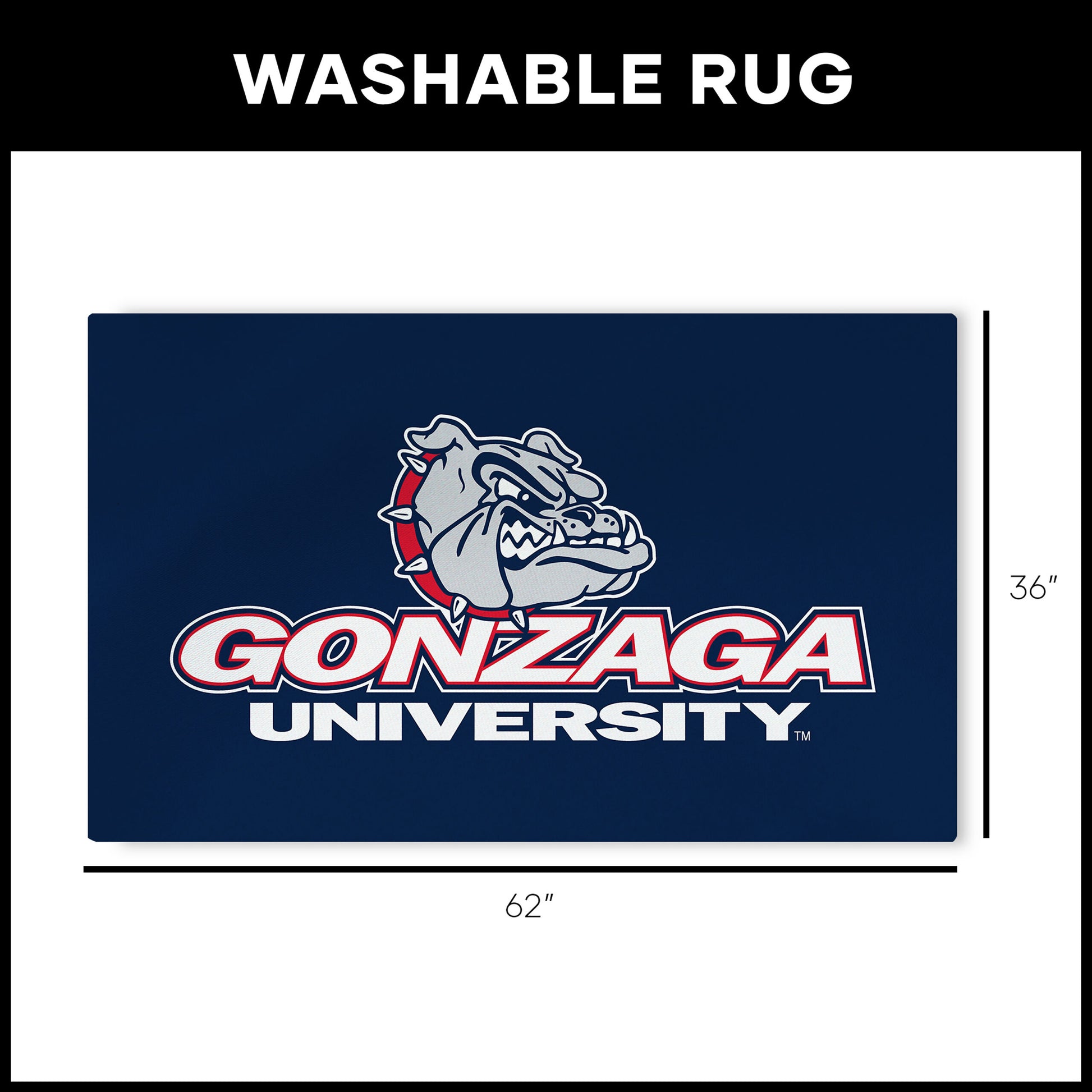 Gonzaga Bulldogs Large Washable Rug Dimensions