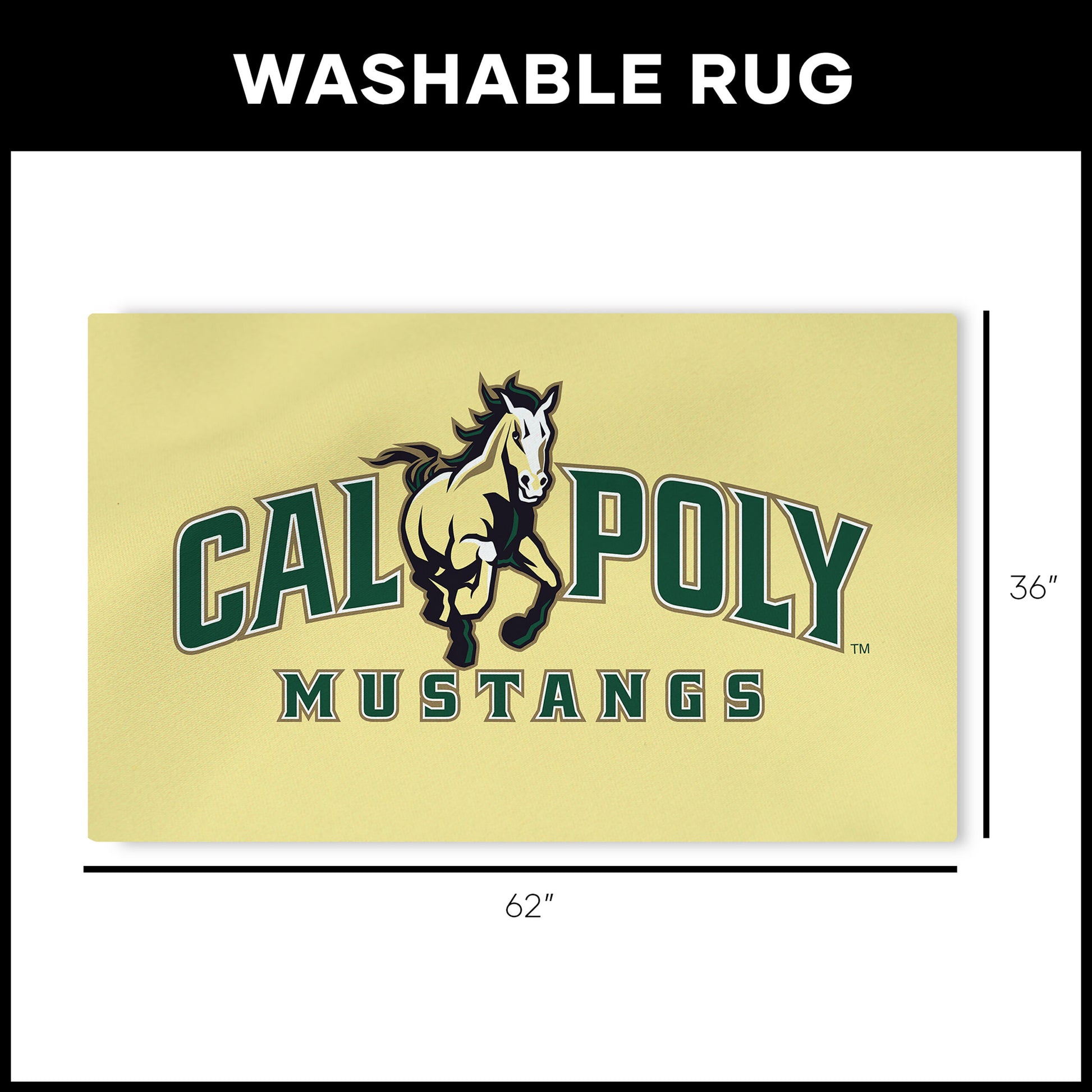 Cal Poly Mustangs Large Washable Rug Dimensions
