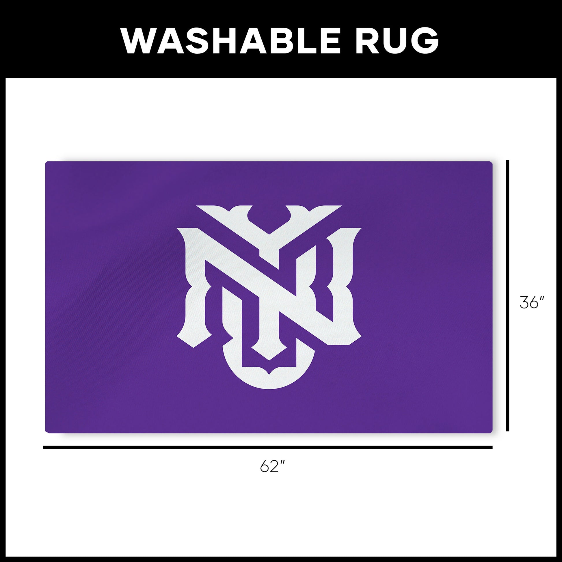 NYU Violets Large Washable Rug Dimensions