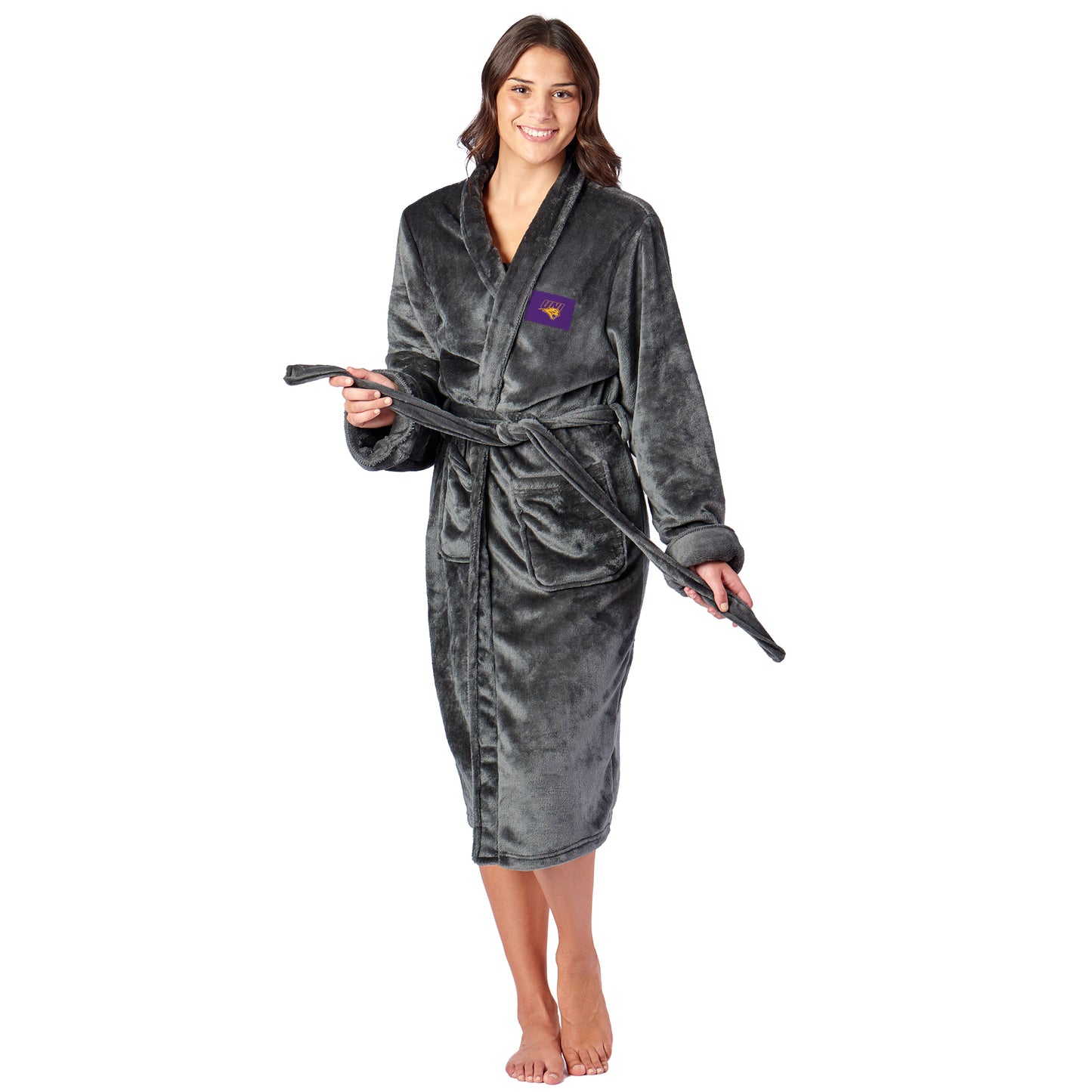 Northern Iowa Panthers Womens SHERPA bathrobe