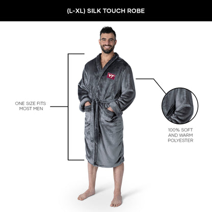 Virginia Tech Hokies silk touch team color bathrobe dimensions