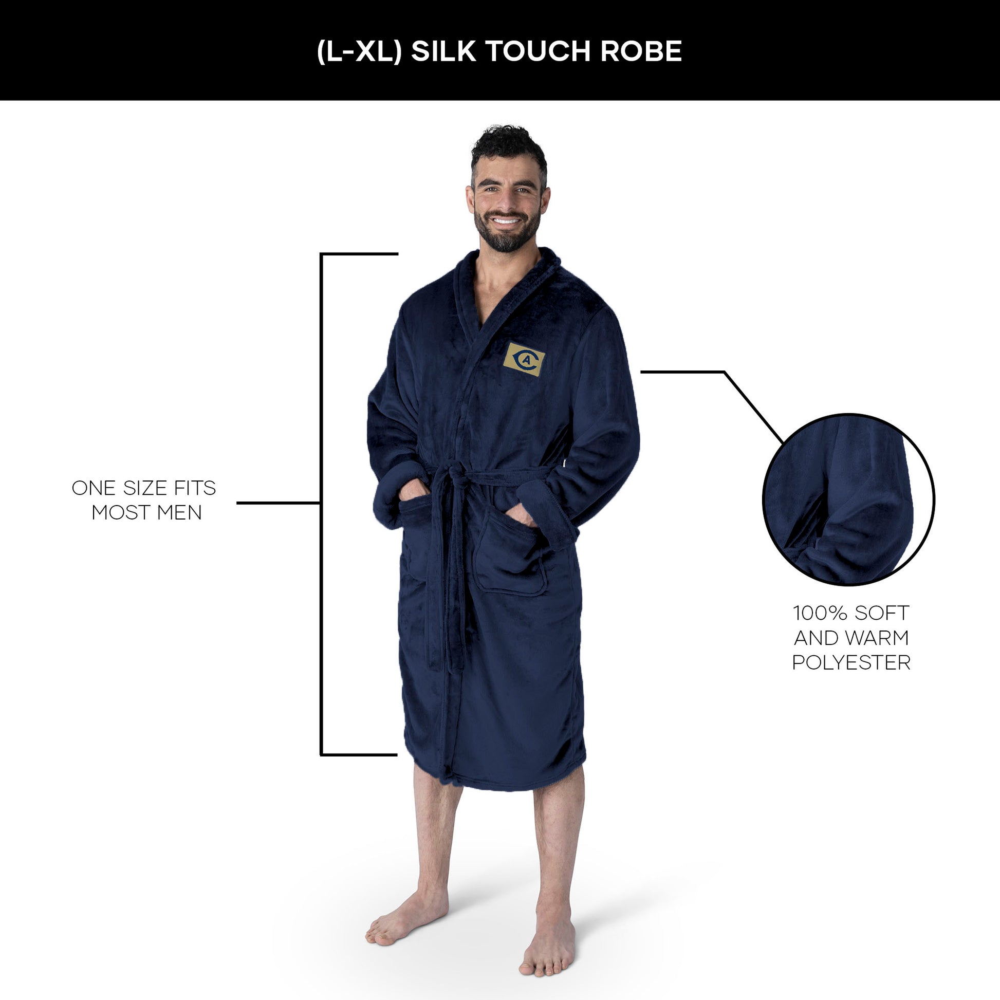 UC Davis Aggies silk touch team color bathrobe dimensions