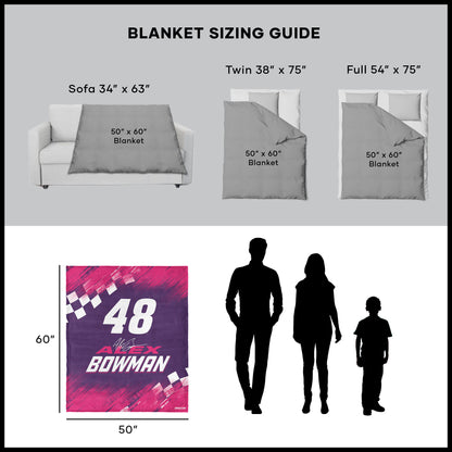 NASCAR Alex Bowman throw blanket dimensions