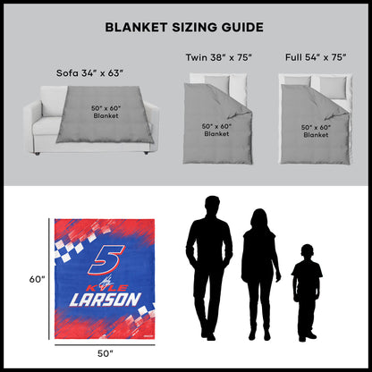 NASCAR Kyle Larson throw blanket dimensions