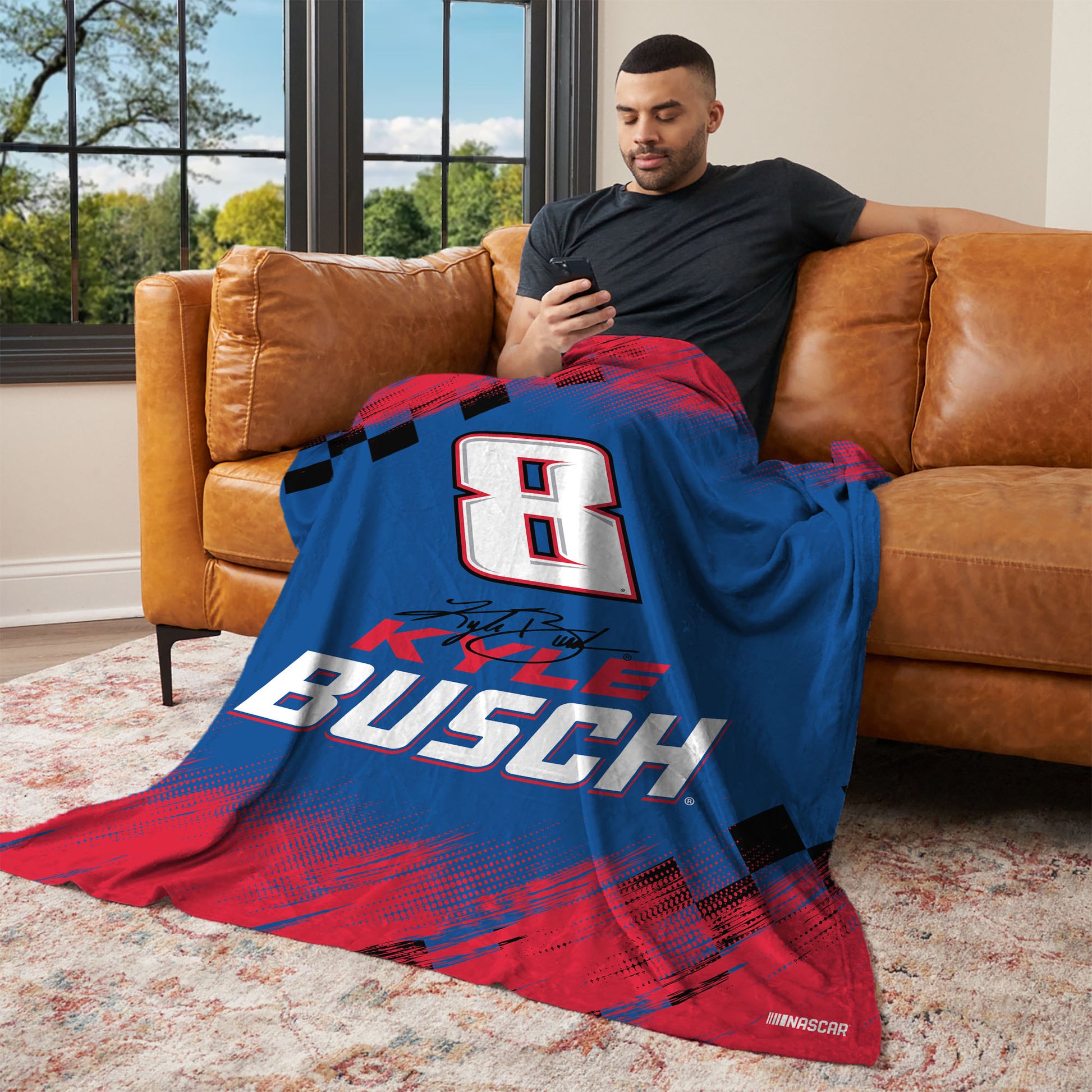 NASCAR Kyle Busch lounging throw blanket