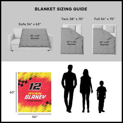 NASCAR Ryan Blaney throw blanket dimensions