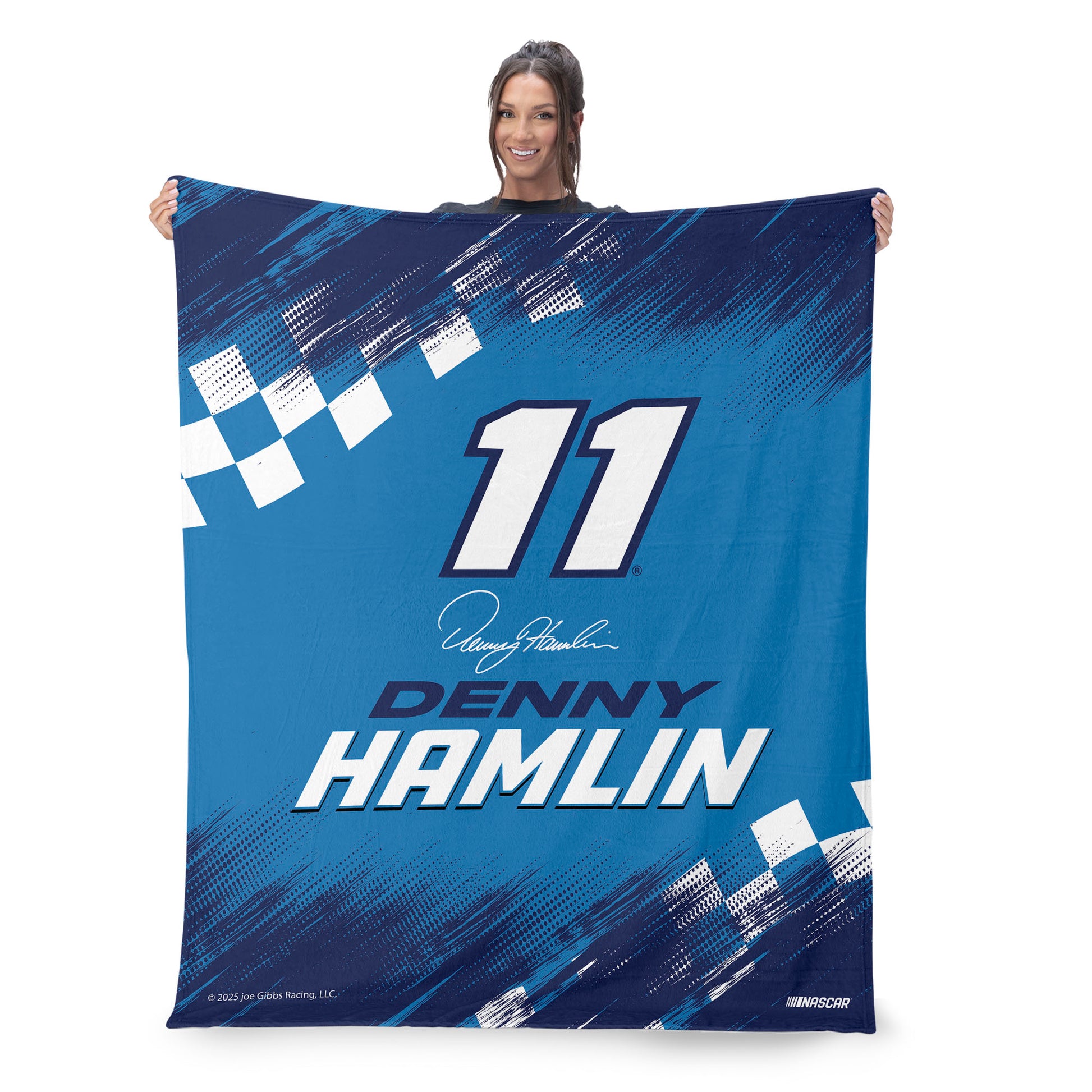 NASCAR Denny Hamlin large throw blanket