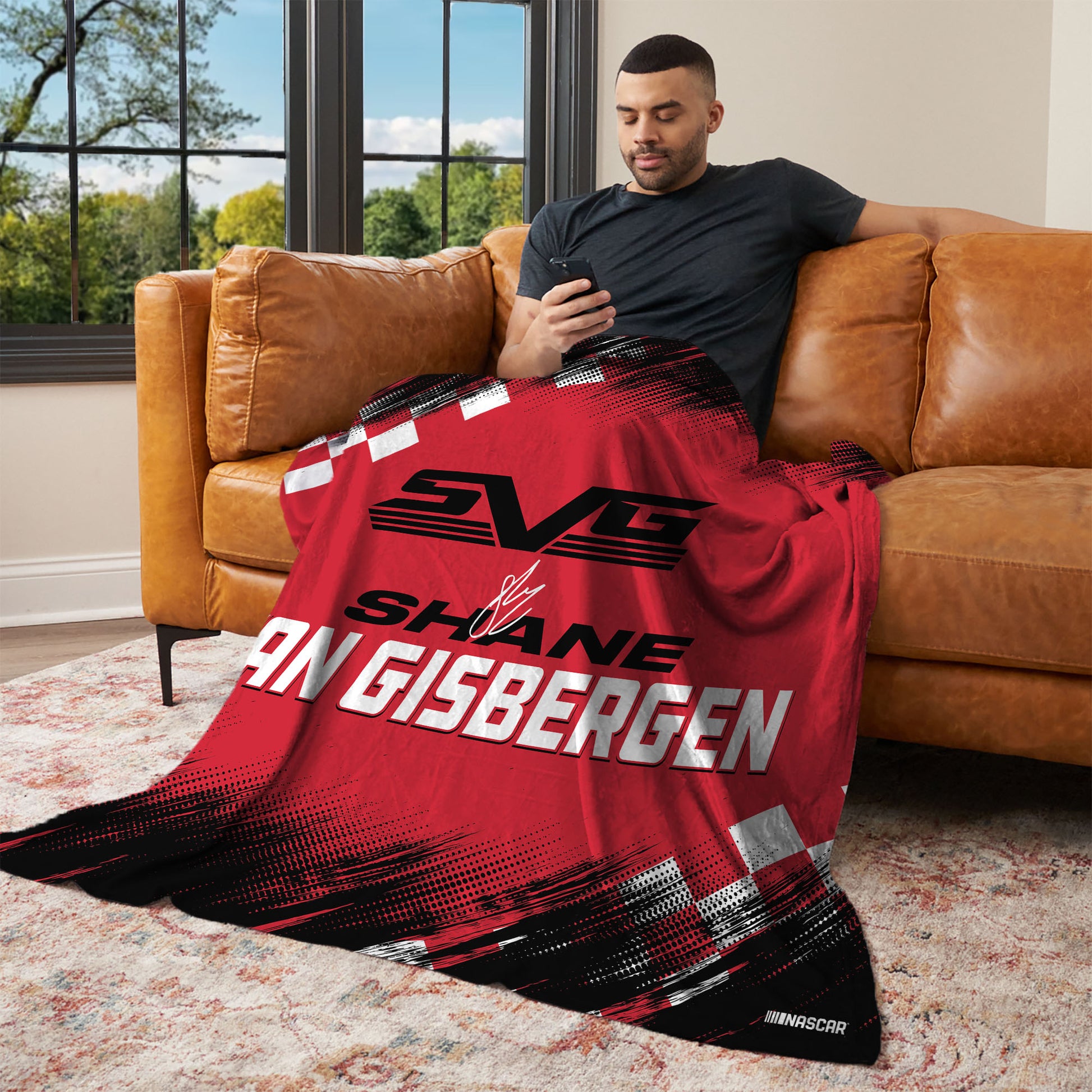NASCAR Shane Van Gisbergen lounging throw blanket