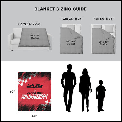 NASCAR Shane Van Gisbergen throw blanket dimensions