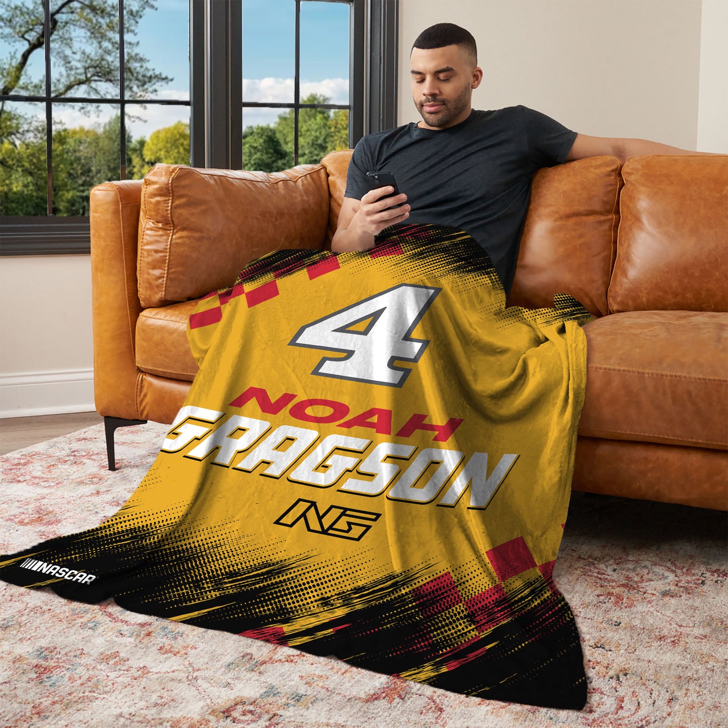 NASCAR Noah Gragson lounging throw blanket